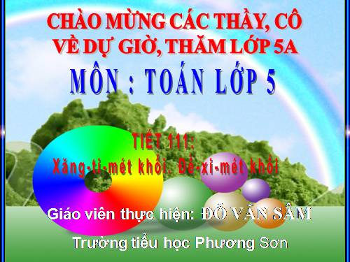 Xăng-ti-mét khối. Đề-xi-mét khối