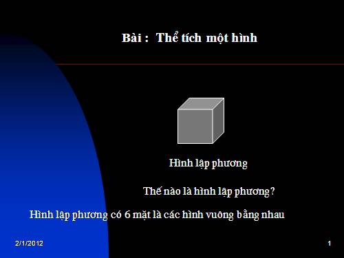 Thể tích của một hình