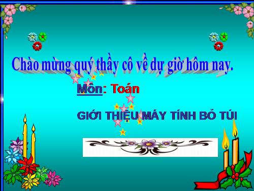 Giới thiệu máy tính bỏ túi