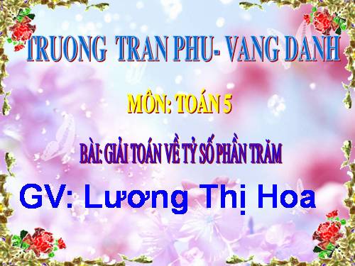 Giải toán về tỉ số phần trăm