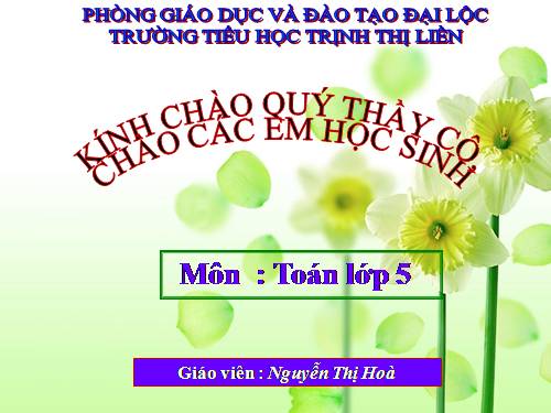 Các Bài giảng khác thuộc Chương trình Toán 5