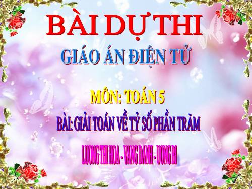 Giải toán về tỉ số phần trăm