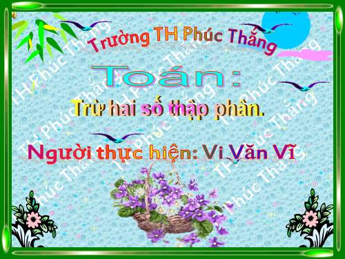 Trừ hai số thập phân