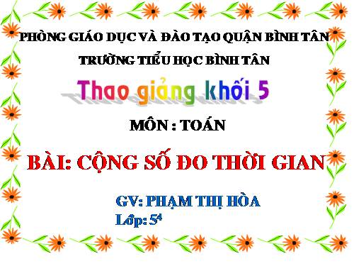 Cộng số đo thời gian