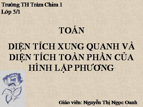 Diện tích xung quanh và diện tích toàn phần của hình lập phương