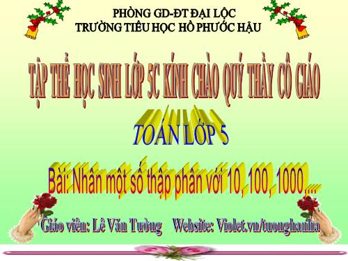 Nhân một số thập phân với 10, 100, 1000,…
