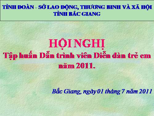 Bài giảng tại diễn đàn Trẻ em tỉnh Bắc Giang