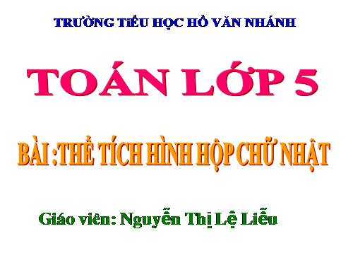 Thể tích hình hộp chữ nhật