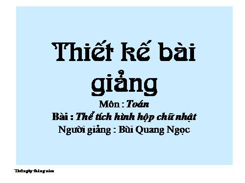 Thể tích hình hộp chữ nhật