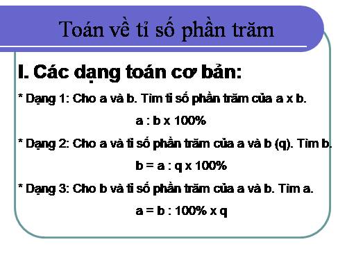 Giải toán về tỉ số phần trăm