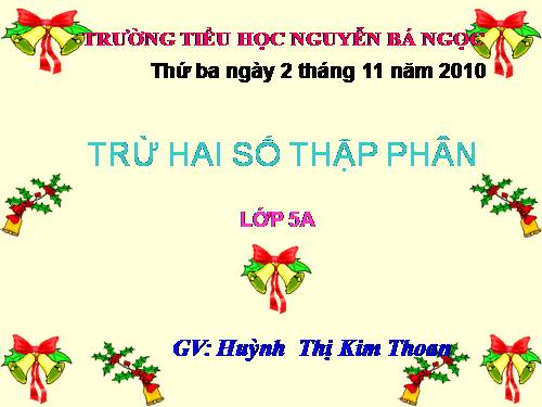 Trừ hai số thập phân