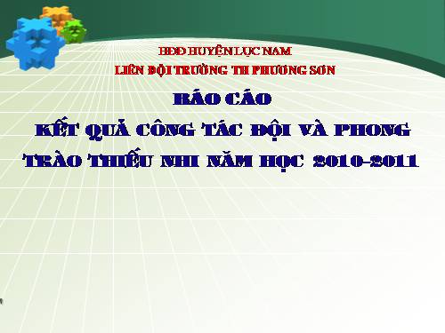 Báo cáo kết quả công tác Đội năm 2010-2011