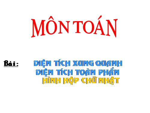 Diện tích xung quanh và diện tích toàn phần của hình hộp chữ nhật