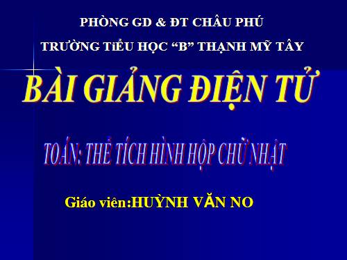 Thể tích hình hộp chữ nhật