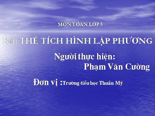 Thể tích hình lập phương