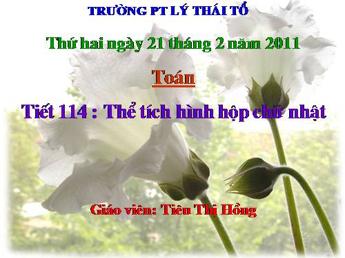 Thể tích hình hộp chữ nhật