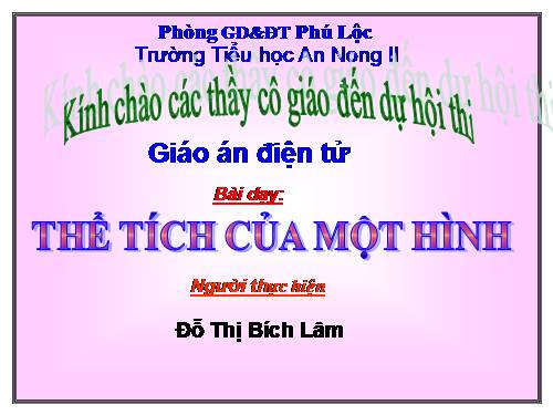 Thể tích của một hình