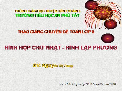 Hình hộp chữ nhật. Hình lập phương