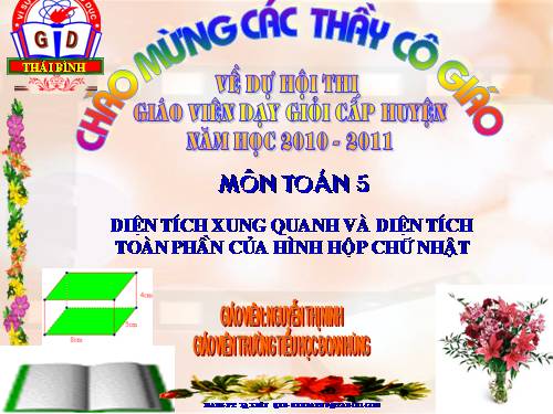 Diện tích xung quanh và diện tích toàn phần của hình hộp chữ nhật