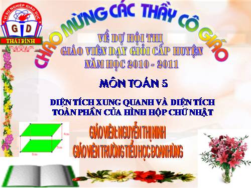 Diện tích xung quanh và diện tích toàn phần của hình hộp chữ nhật