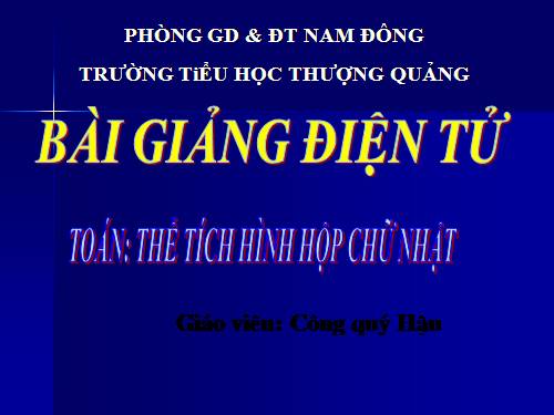 Thể tích hình hộp chữ nhật