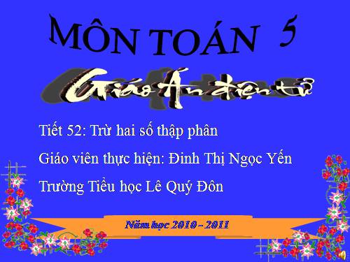 Trừ hai số thập phân