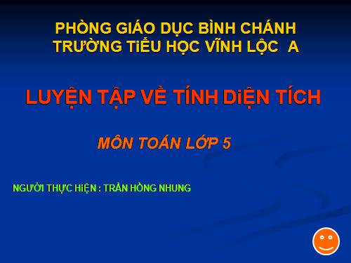 Luyện tập về tính diện tích