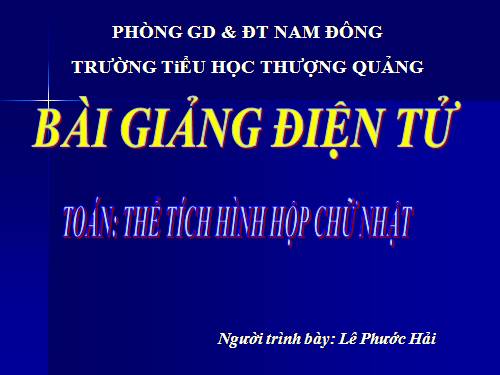 Thể tích hình hộp chữ nhật