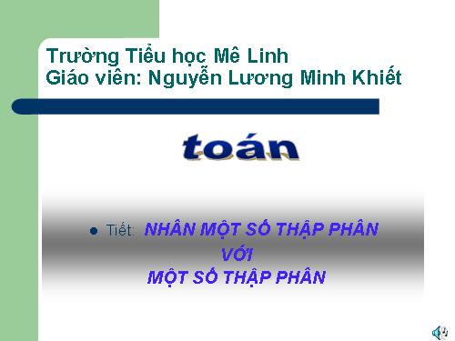 Nhân một số thập phân với một số thập phân