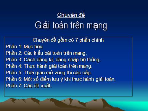 chuyên đề giải toán trên mạng