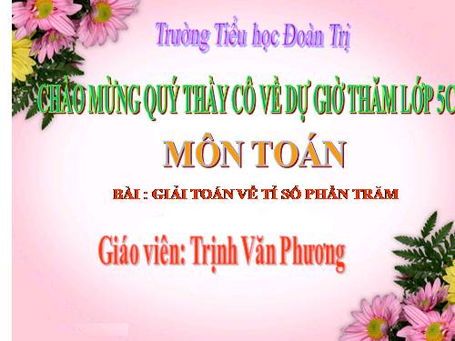 Giải toán về tỉ số phần trăm