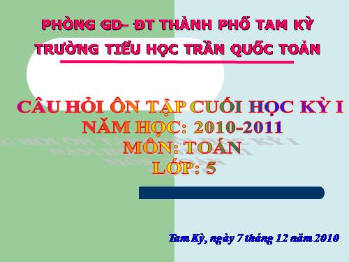 Các Bài giảng khác thuộc Chương trình Toán 5