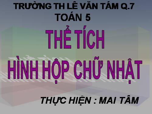 Thể tích hình hộp chữ nhật