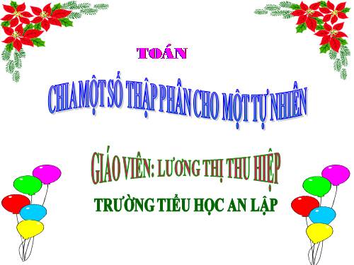 Chia một số thập phân cho một số tự nhiên