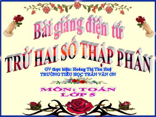 Trừ hai số thập phân