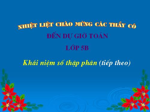 Khái niệm số thập phân (tiếp theo)