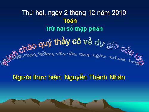 Trừ hai số thập phân