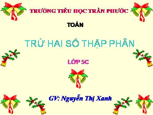 Trừ hai số thập phân