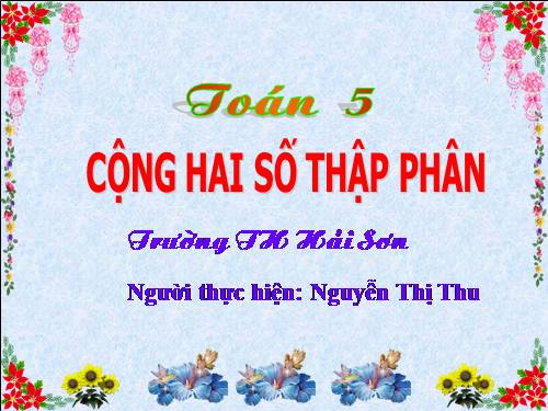 Cộng hai số thập phân