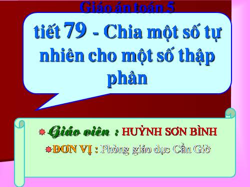 Chia một số tự nhiên cho một số thập phân