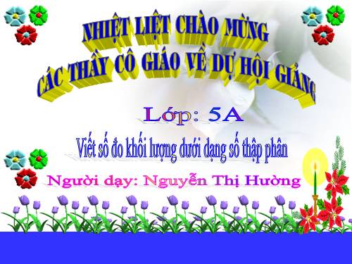 Viết các số đo khối lượng dưới dạng số thập phân