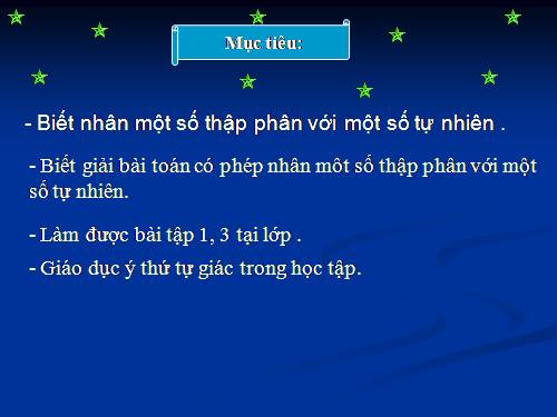 Nhân một số thập phân với một số tự nhiên