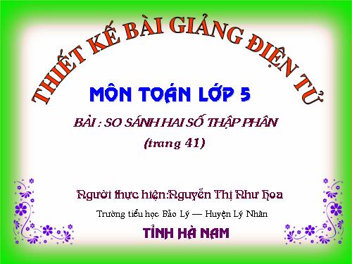 So sánh hai số thập phân