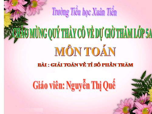 Giải toán về tỉ số phần trăm