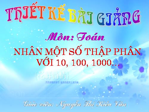 Nhân một số thập phân với 10, 100, 1000,…