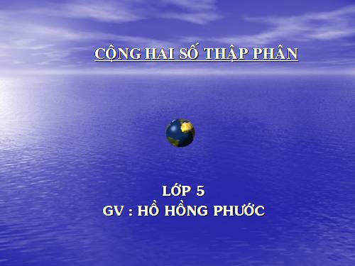 Cộng hai số thập phân