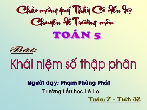 Khái niệm số thập phân