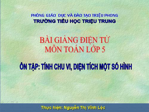 Ôn tập về tính chu vi, diện tích một số hình