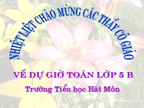 Các Bài giảng khác thuộc Chương trình Toán 5