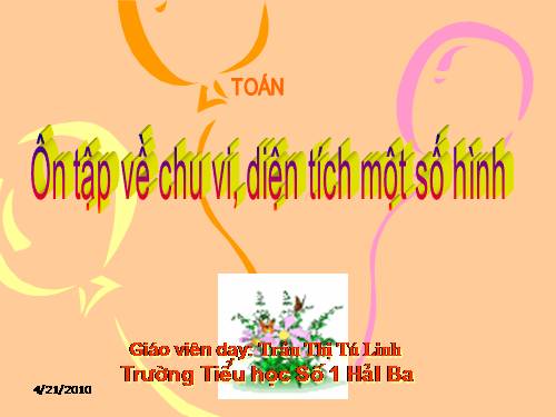 Ôn tập về tính chu vi, diện tích một số hình